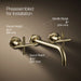 KOHLER K-T14414-3 Purist Wall-mount bathroom sink faucet trim with Cross handles, 1.2 gpm, vibrant french gold - view 2