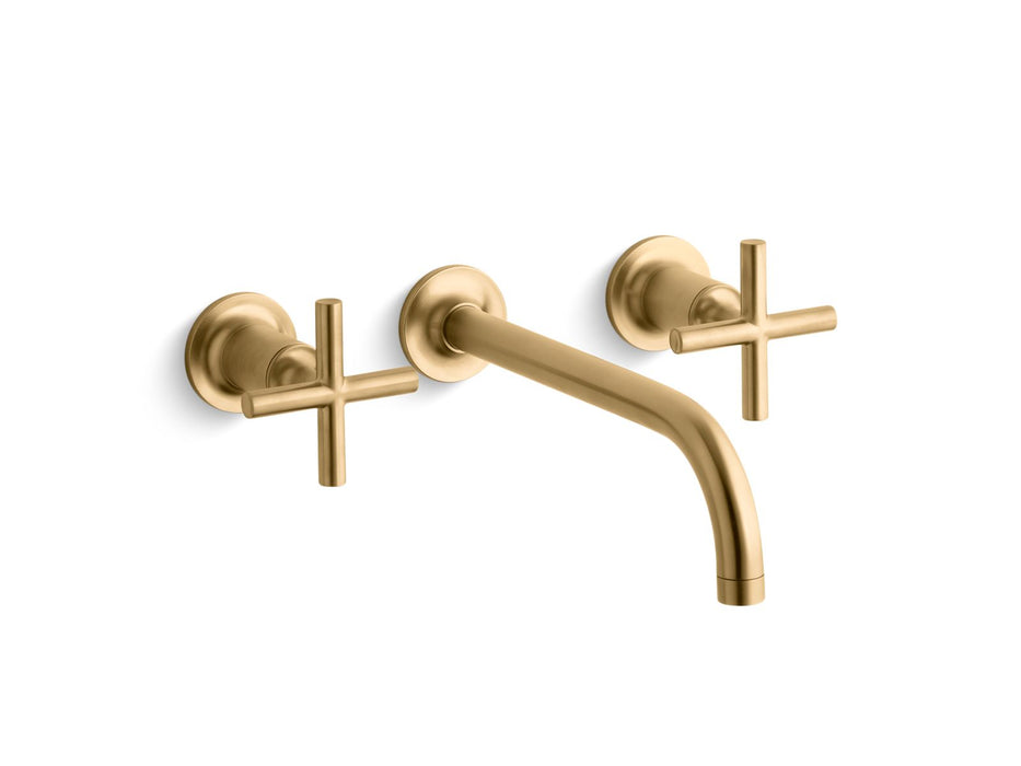 KOHLER K-T14414-3 Purist Wall-mount bathroom sink faucet trim with Cross handles, 1.2 gpm