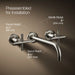 KOHLER K-T14414-3 Purist Wall-mount bathroom sink faucet trim with Cross handles, 1.2 gpm, vibrant polished nickel - view 2