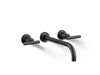 KOHLER K-T14414-4 Purist Wall-mount bathroom sink faucet trim with Lever handles, 1.2 gpm, matte black