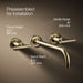 KOHLER K-T14414-4 Purist Wall-mount bathroom sink faucet trim with Lever handles, 1.2 gpm, vibrant french gold - view 2