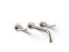 KOHLER K-T14414-4 Purist Wall-mount bathroom sink faucet trim with Lever handles, 1.2 gpm, vibrant polished nickel
