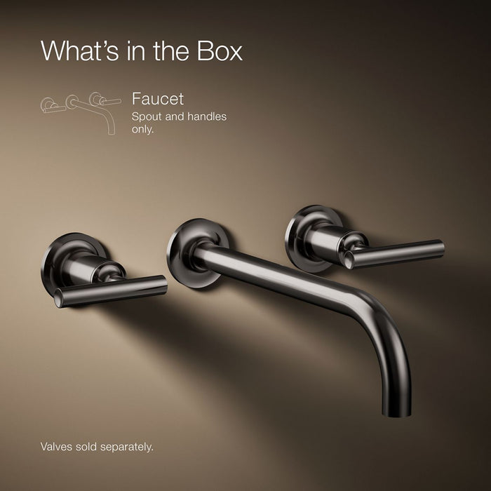 KOHLER K-T14414-4 Purist Wall-mount bathroom sink faucet trim with Lever handles, 1.2 gpm, vibrant titanium - view 5