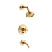 KOHLER K-T14420-3 Purist Rite-Temp bath and shower trim kit with push-button diverter and cross handle, 2.5 gpm, vibrant...