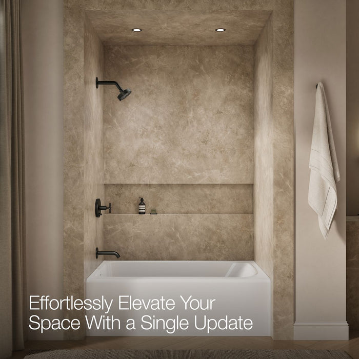 KOHLER K-T14420-3L Purist Rite-Temp bath and shower trim kit with push-button diverter and cross handle, without...