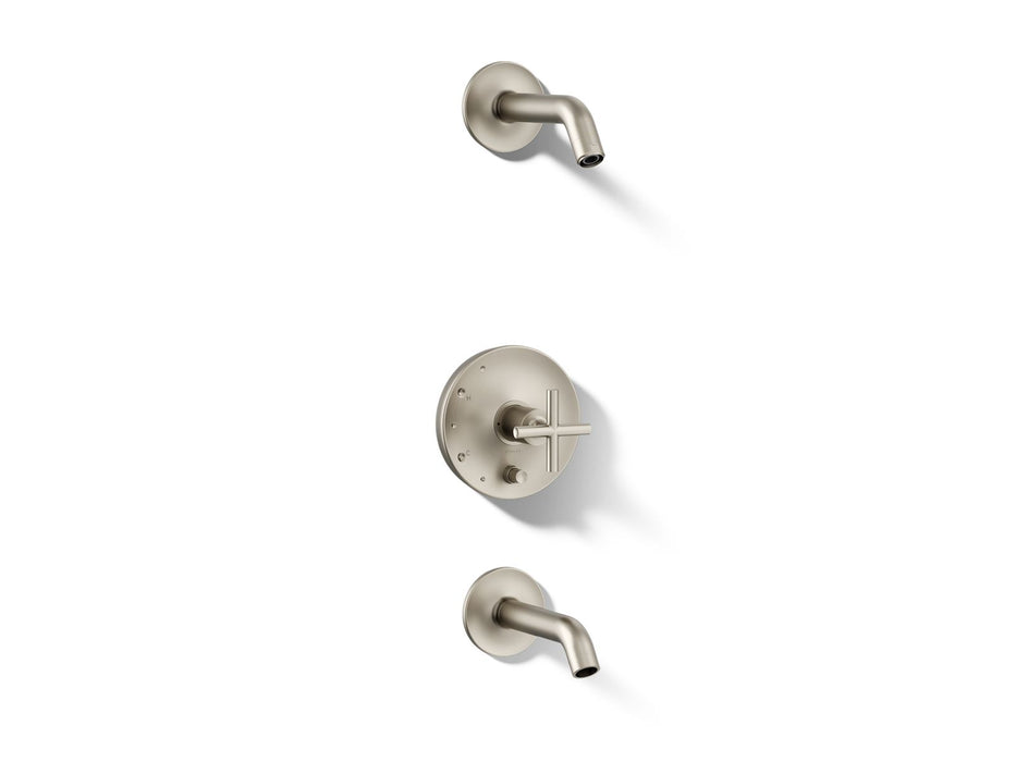 KOHLER K-T14420-3L Purist Rite-Temp bath and shower trim kit with push-button diverter and cross handle, without...