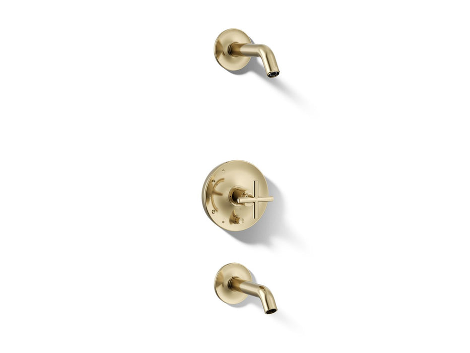 KOHLER K-T14420-3L Purist Rite-Temp bath and shower trim kit with push-button diverter and cross handle, without...