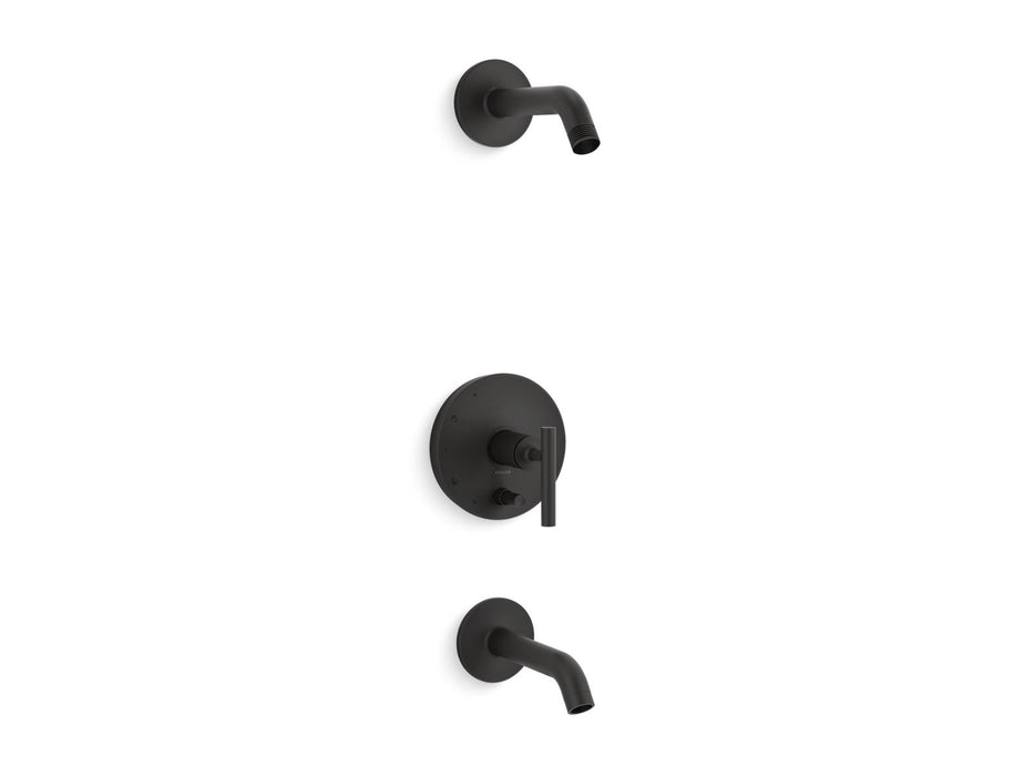 KOHLER K-T14420-4L Purist Rite-Temp bath and shower trim kit with push-button diverter and lever handle, without...