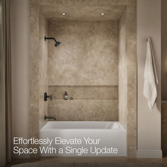 Up to 2 walls & multiple product categories visible, 1-point perspective