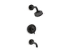 KOHLER K-T14421-4 Purist Rite-Temp bath and shower trim kit with push-button diverter and lever handle, 2.5 gpm, matte black