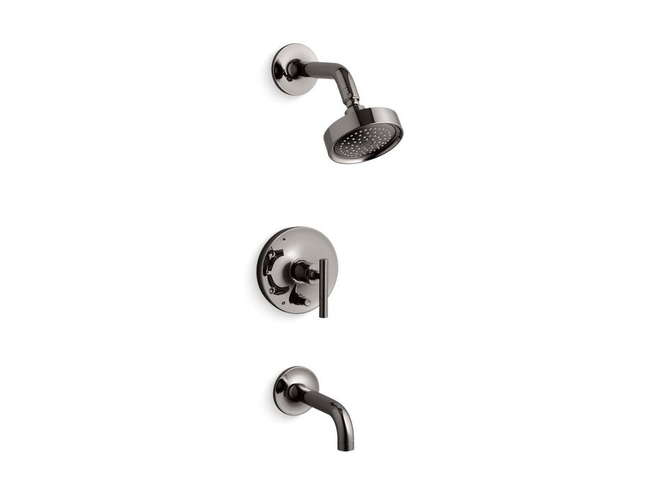 KOHLER K-T14421-4 Purist Rite-Temp bath and shower trim kit with push-button diverter and lever handle, 2.5 gpm, vibrant...