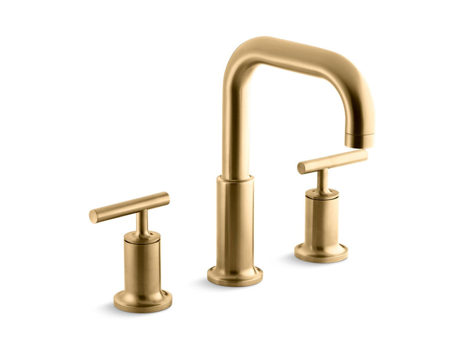 KOHLER K-T14428-4 Purist Deck-mount bath faucet trim with Lever handles, vibrant moderne brushed gold