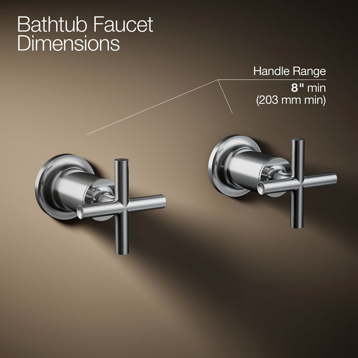 KOHLER K-T14429-3 Purist Deck- or wall-mount bath faucet handle trim with cross design
