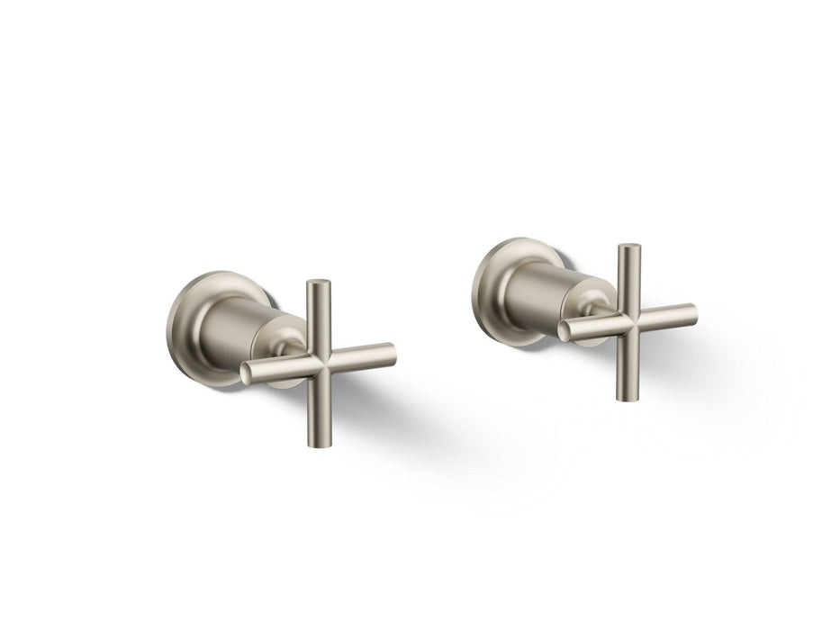 KOHLER K-T14429-3 Purist Deck- or wall-mount bath faucet handle trim with cross design, vibrant brushed nickel