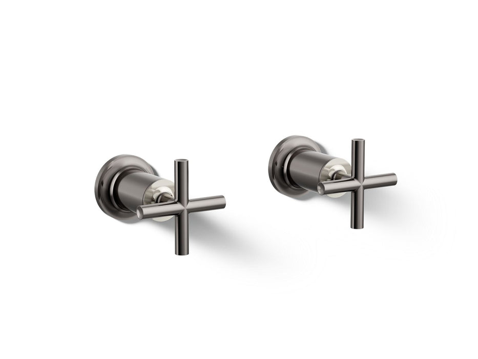 KOHLER K-T14429-3 Purist Deck- or wall-mount bath faucet handle trim with cross design, vibrant titanium