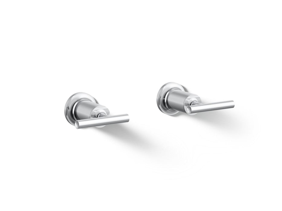 KOHLER K-T14429-4 Purist Deck- or wall-mount bath faucet handle trim with lever design, polished chrome