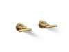 KOHLER K-T14429-4 Purist Deck- or wall-mount bath faucet handle trim with lever design, vibrant brushed moderne brass
