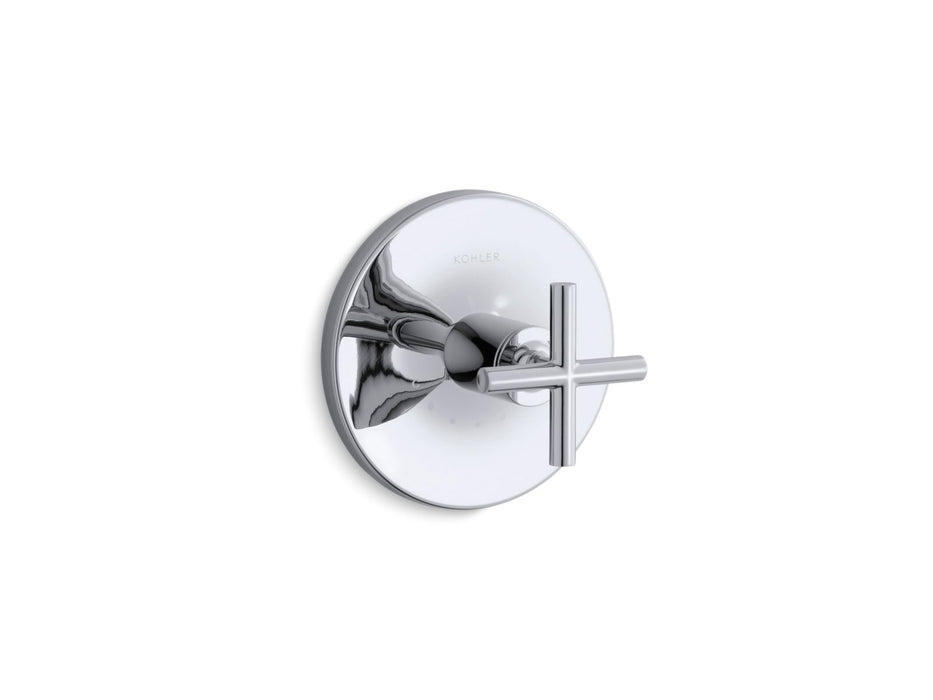 KOHLER K-T14488-3 Purist MasterShower temperature control valve trim with cross handle, polished chrome