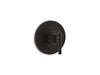 KOHLER K-T14488-4 Purist MasterShower temperature control valve trim with lever handle, matte black