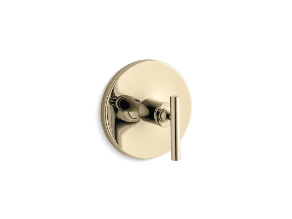 KOHLER K-T14488-4 Purist MasterShower temperature control valve trim with lever handle, vibrant french gold