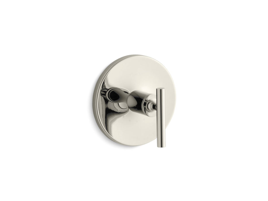 KOHLER K-T14488-4 Purist MasterShower temperature control valve trim with lever handle, vibrant polished nickel