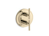 KOHLER K-T14489-4 Purist MasterShower temperature and volume control valve trim, vibrant french gold