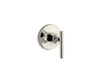 KOHLER K-T14490-4 Purist MasterShower volume control valve trim with lever handle, vibrant polished nickel