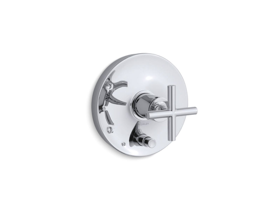 KOHLER K-T14501-3 Purist Rite-Temp valve trim with push-button diverter and cross handle
