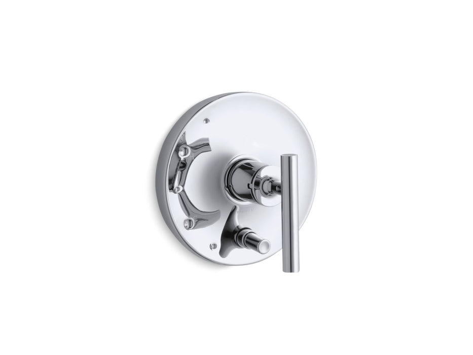 KOHLER K-T14501-4 Purist Rite-Temp valve trim with push-button diverter and lever handle, polished chrome