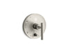 KOHLER K-T14501-4 Purist Rite-Temp valve trim with push-button diverter and lever handle, vibrant brushed nickel