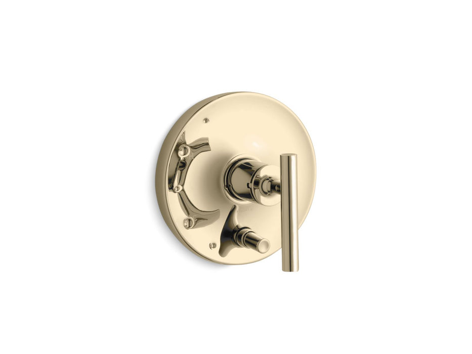 KOHLER K-T14501-4 Purist Rite-Temp valve trim with push-button diverter and lever handle, vibrant french gold