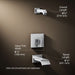 3/4 view of product with dimensions