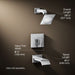 3/4 view of product with dimensions