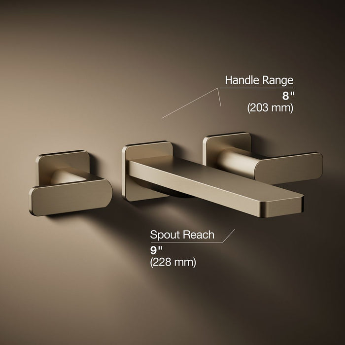 KOHLER K-T23491-4 Parallel Wall-mount bath faucet trim, vibrant brushed bronze - view 3