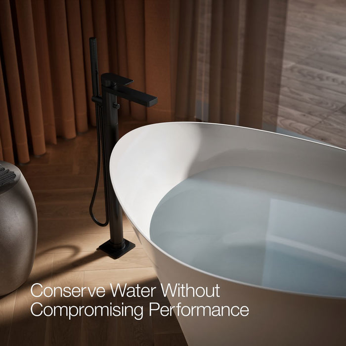 KOHLER K-T23492-4 Parallel Floor-mount bath filler trim with handshower