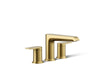 KOHLER K-T25740-4 Hint Deck-mount bath faucet trim, vibrant brushed moderne brass
