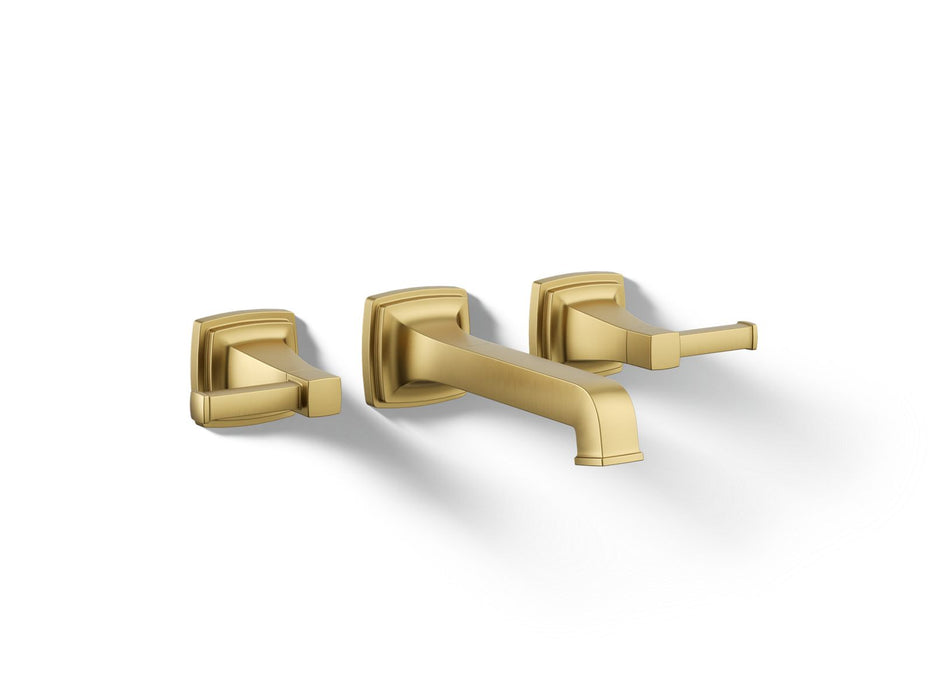 KOHLER K-T26432-4 Riff Wall-mount bathroom sink faucet trim, 1.2 gpm, vibrant brushed moderne brass