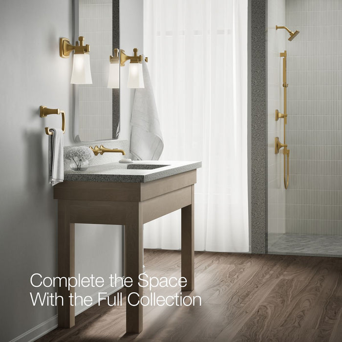 KOHLER K-T26439-4 Tone Wall-mount bathroom sink faucet trim, 1.2 gpm, vibrant brushed moderne brass - view 3
