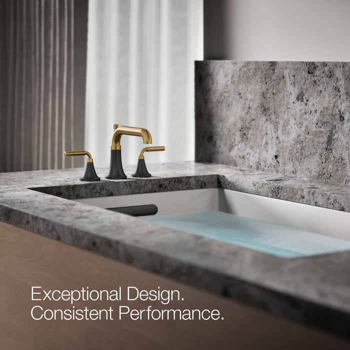 KOHLER K-T26440-4 Tone Deck-mount bath faucet trim with diverter, matte black with brushed moderne brass - view 4