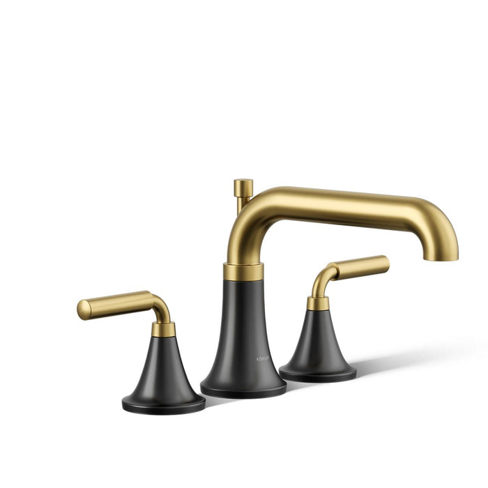 KOHLER K-T26440-4 Tone Deck-mount bath faucet trim with diverter, matte black with brushed moderne brass - view 5