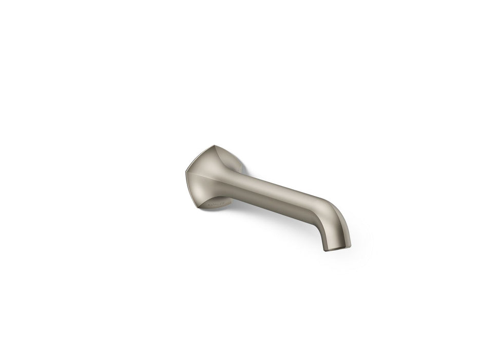 KOHLER K-T27011-ND Occasion Wall-mount bathroom sink faucet spout with Straight design, 1.2 gpm, vibrant brushed nickel