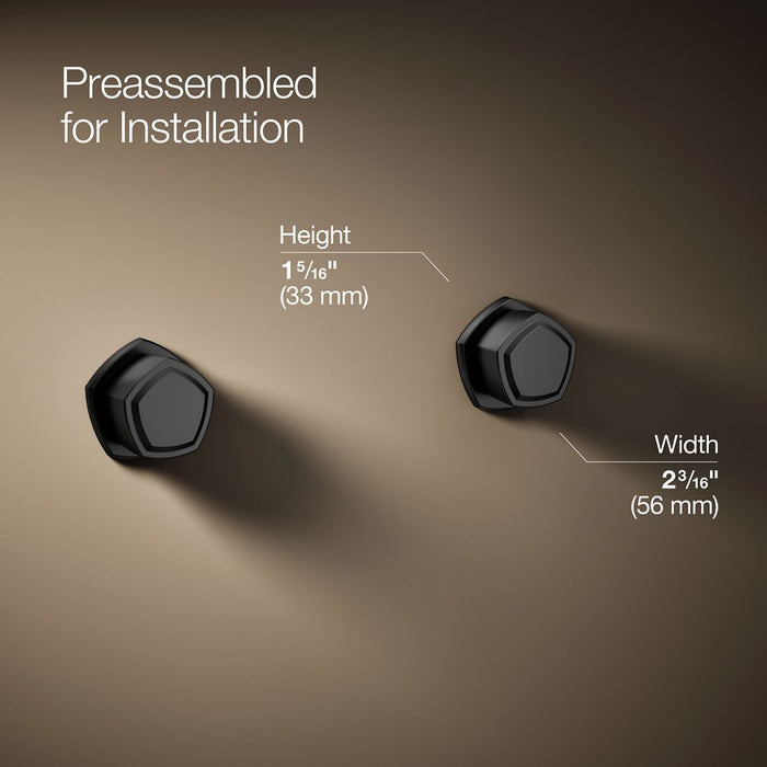 KOHLER K-T27013-9 Occasion Wall-mount bathroom sink faucet Knob handle trim, 1.2 gpm, matte black - view 2