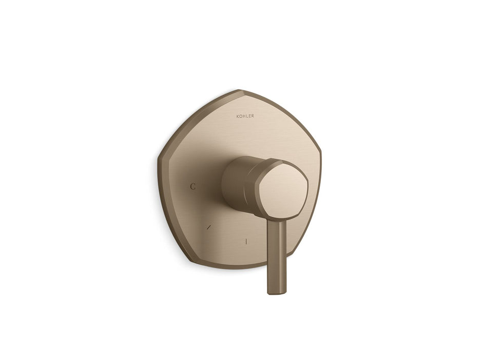 KOHLER K-T27040-4 Occasion MasterShower temperature control valve trim with lever handle, vibrant brushed bronze