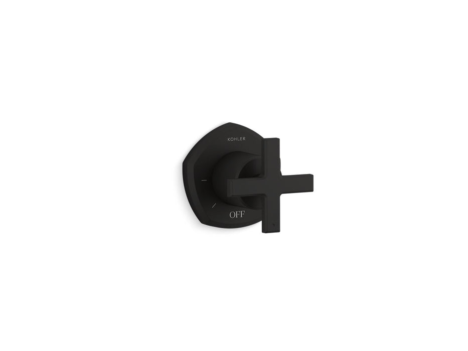 KOHLER K-T27041-3 Occasion MasterShower volume control valve trim with cross handle, matte black