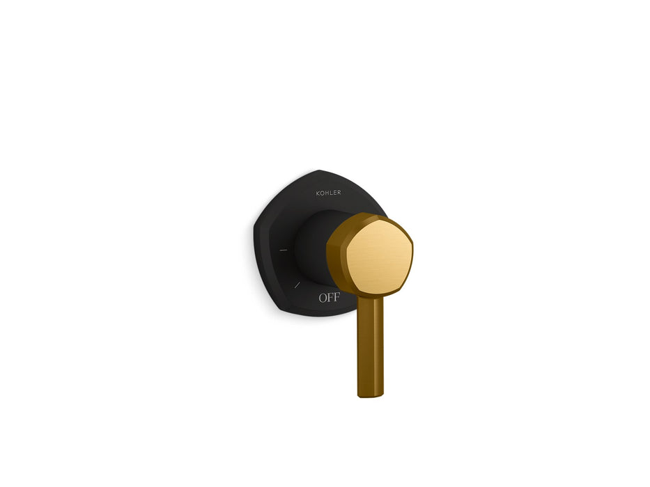 KOHLER K-T27041-4 Occasion MasterShower volume control valve trim with lever handle, matte black with moderne brass