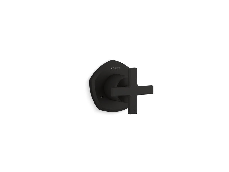 KOHLER K-T27042-3 Occasion MasterShower transfer valve trim with cross handle, matte black