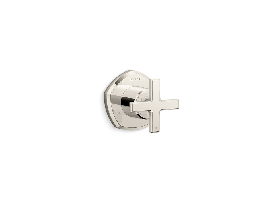 KOHLER K-T27042-3 Occasion MasterShower transfer valve trim with cross handle, vibrant polished nickel