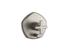 KOHLER K-T27044-3 Occasion Rite-Temp valve trim with push-button diverter and cross handle, vibrant brushed nickel