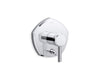 KOHLER K-T27044-4 Occasion Rite-Temp valve trim with push-button diverter and lever handle, polished chrome