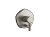 KOHLER K-T27044-4 Occasion Rite-Temp valve trim with push-button diverter and lever handle, vibrant brushed nickel